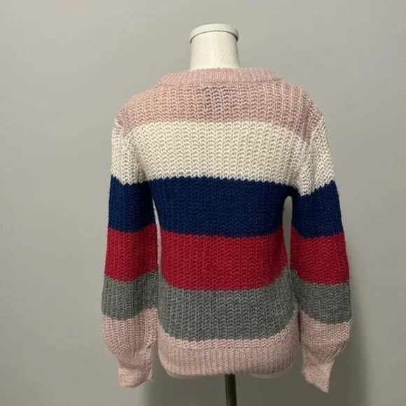 Colorful Striped Abercrombie & Fitch Rib  Knit Sweater - Picture 3 of 9